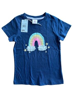 NWT Milkshake Short Sleeve Rainbow Cotton Graphic Tee Shirt Girls Size 6
